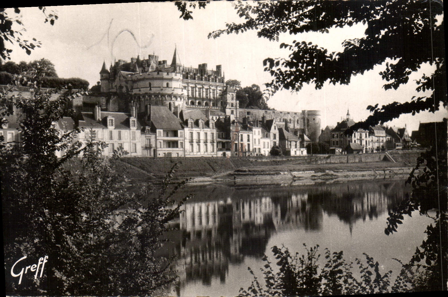 CPA Chateaux de la Loire Amboise Indre et Loire le Chateau encadre dans la Verdure 