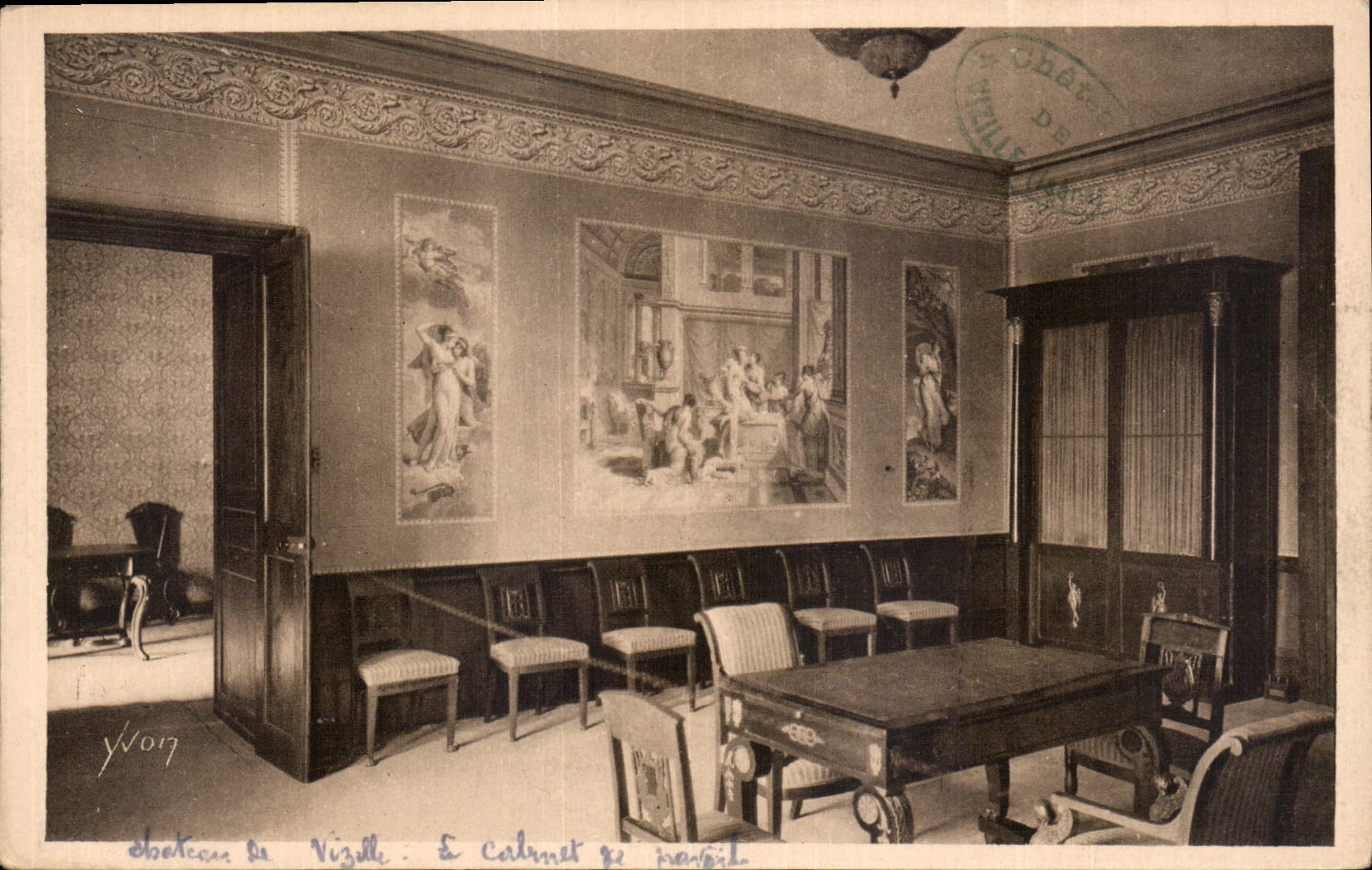 CPA La Douce France Chateau de Vizille Isere le Cabinet de Travail