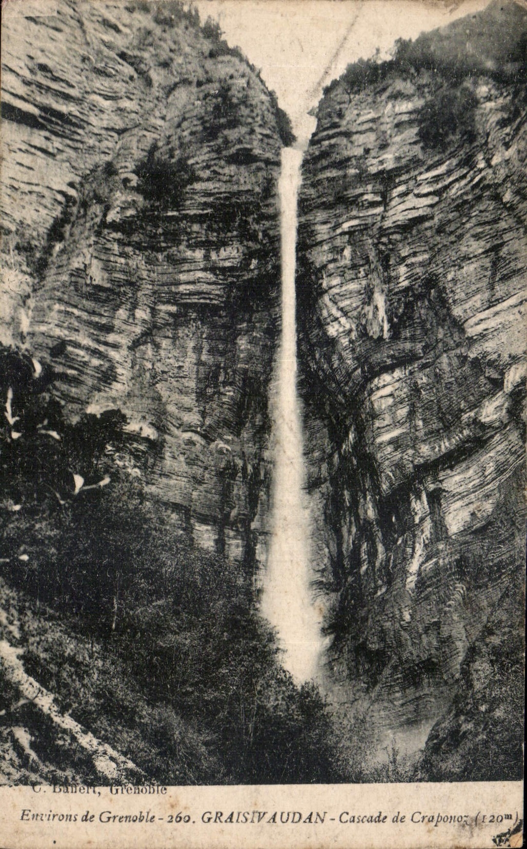 CPA Environs de Grenoble Graisivaudan Cascade de Craponoz 