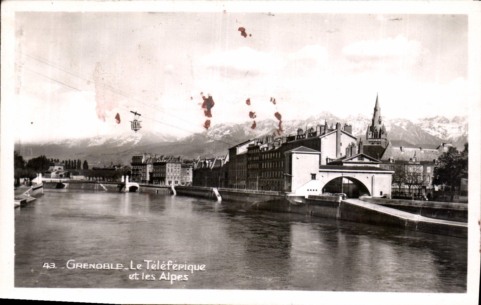 CPA Grenoble le Teleferique et les Alpes