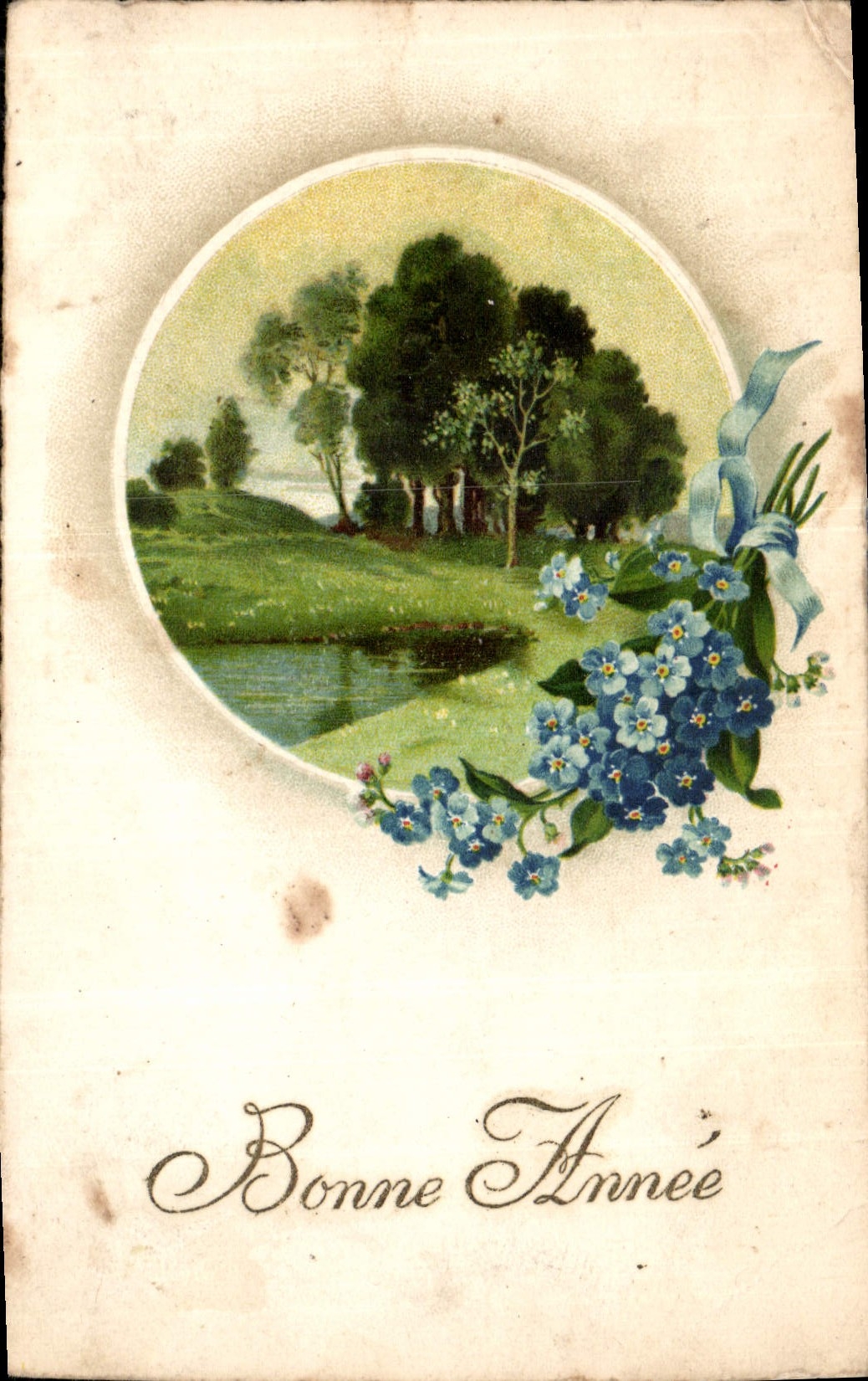 CPA Bonne Annee Fleurs