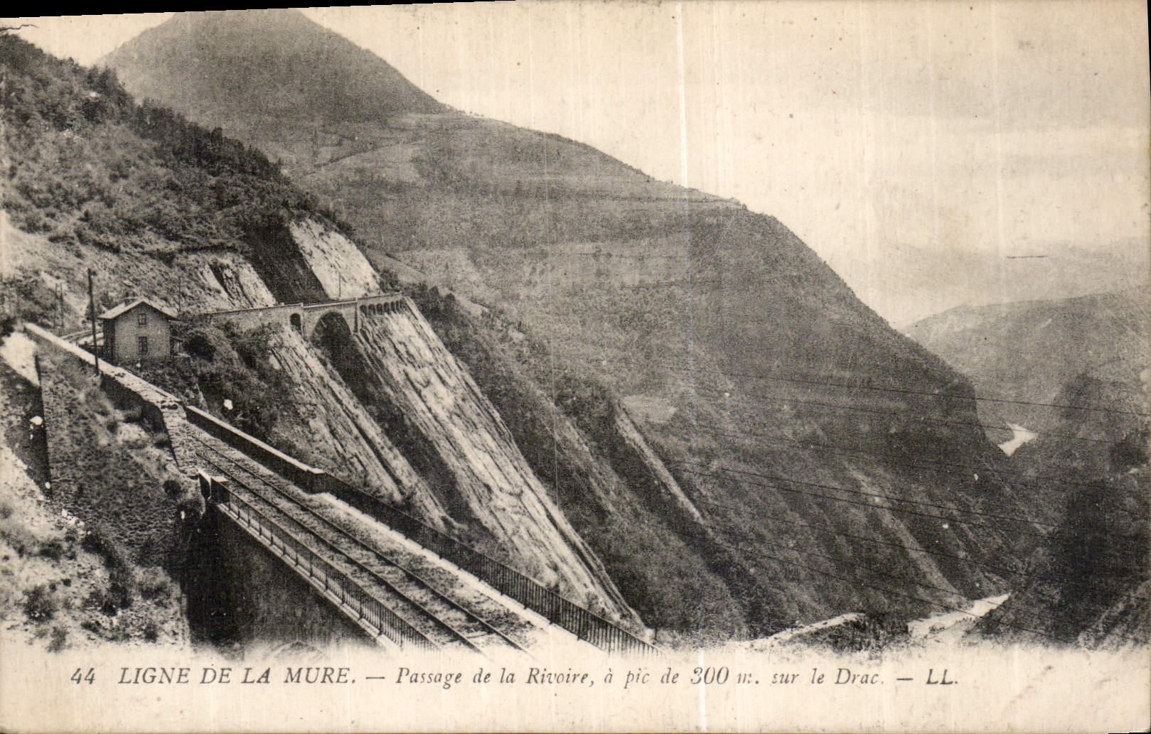 CPA Ligne de la Mure Passage de la Riviere a pic de 300 m sur le Drac 