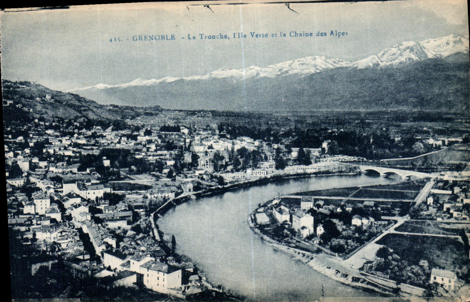 CPA Grenoble La Tronche L'Ile Verre et la Chaine des Alpes
