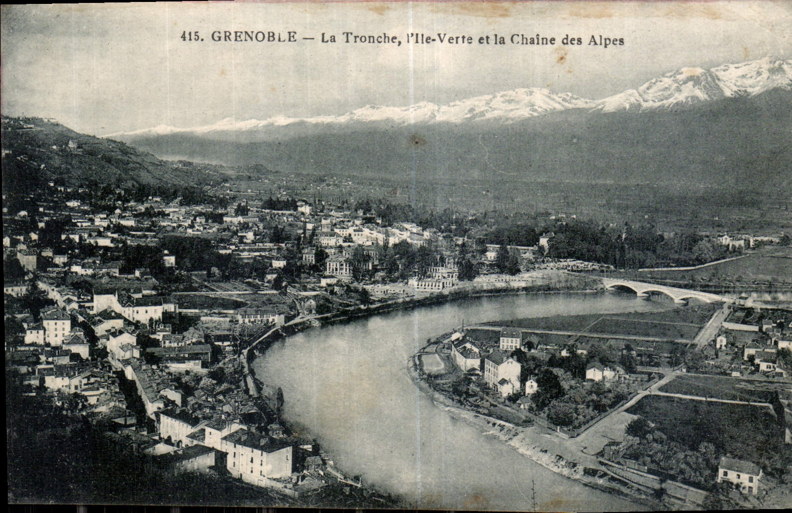 CPA Grenoble La Tronche L'Ile Verre et la Chaine des Alpes