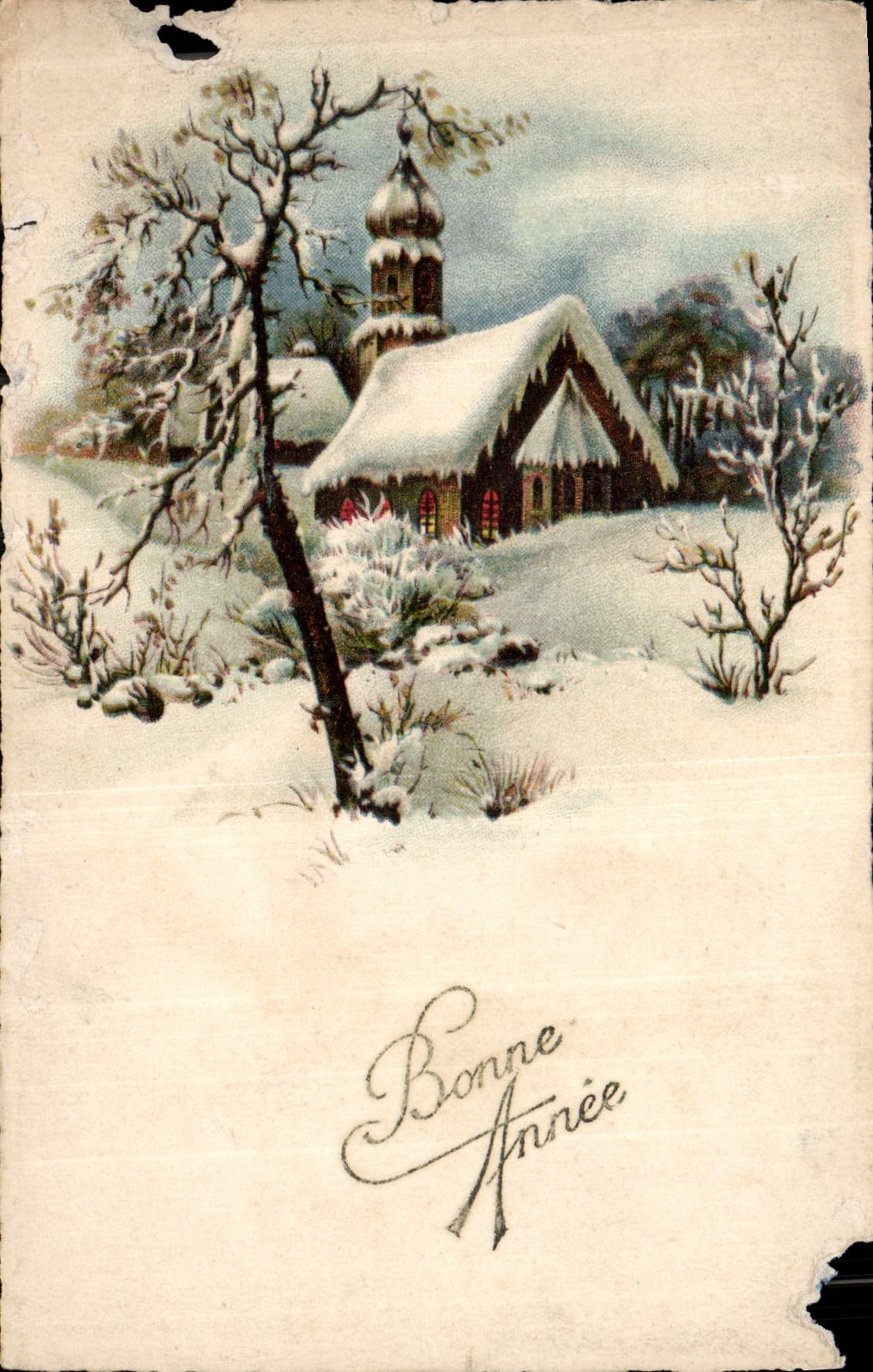 CPA Bonne Annee Fleurs