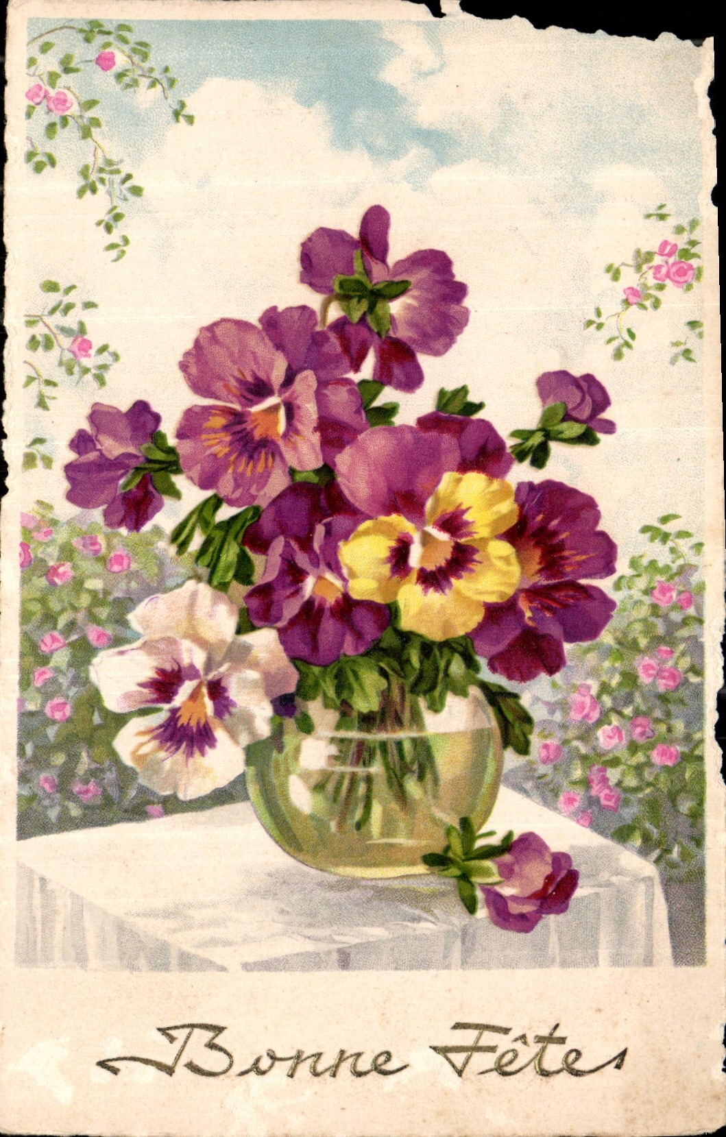 CPA Bonne Fete Fleurs
