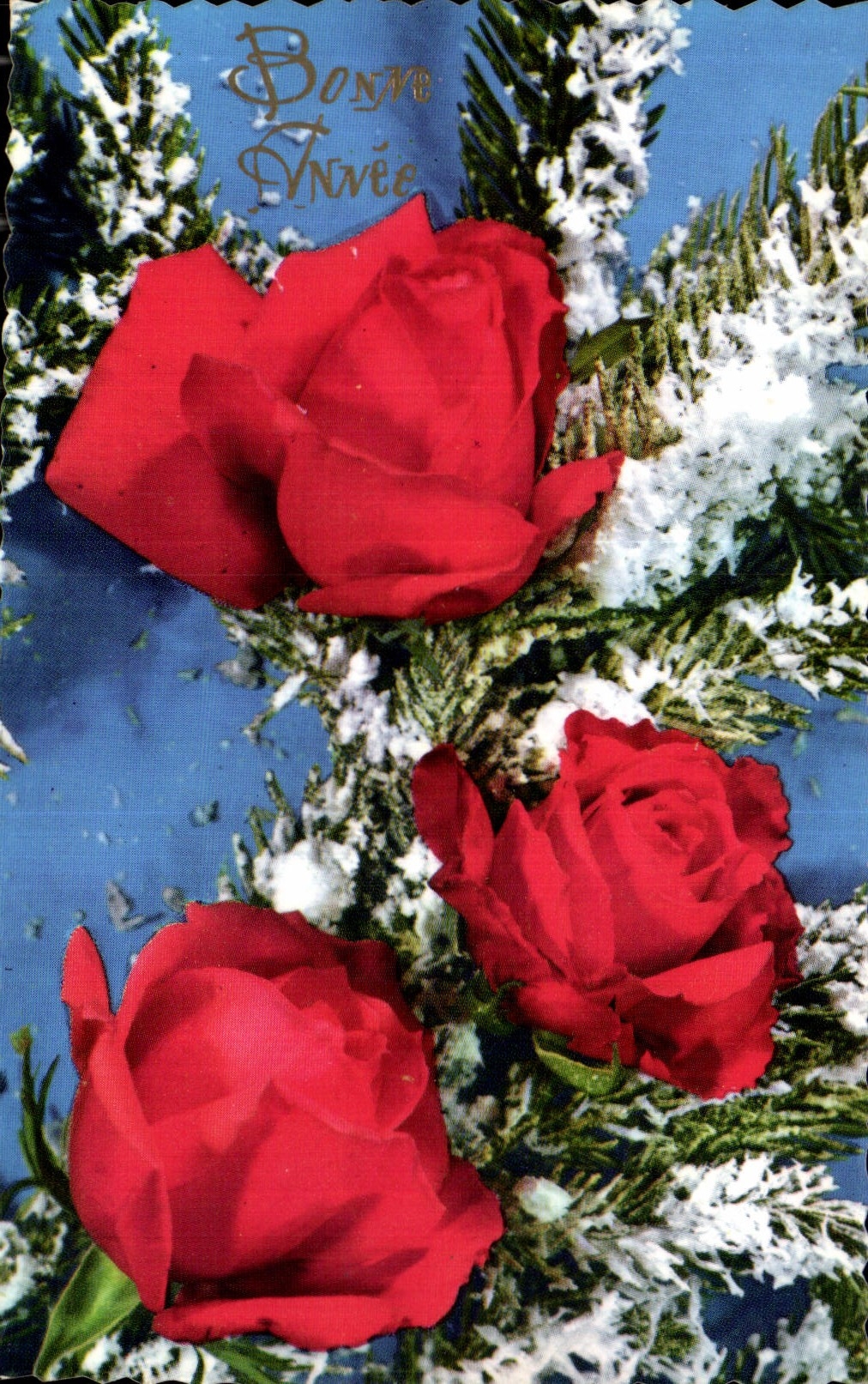 CPA Bonne Annee Fleurs