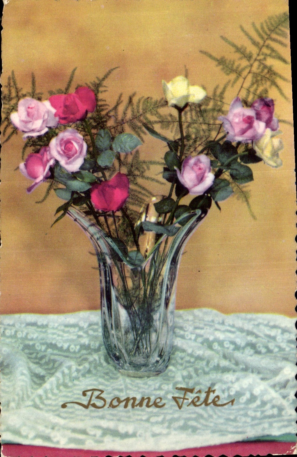 CPM Bonne Fete Fleurs