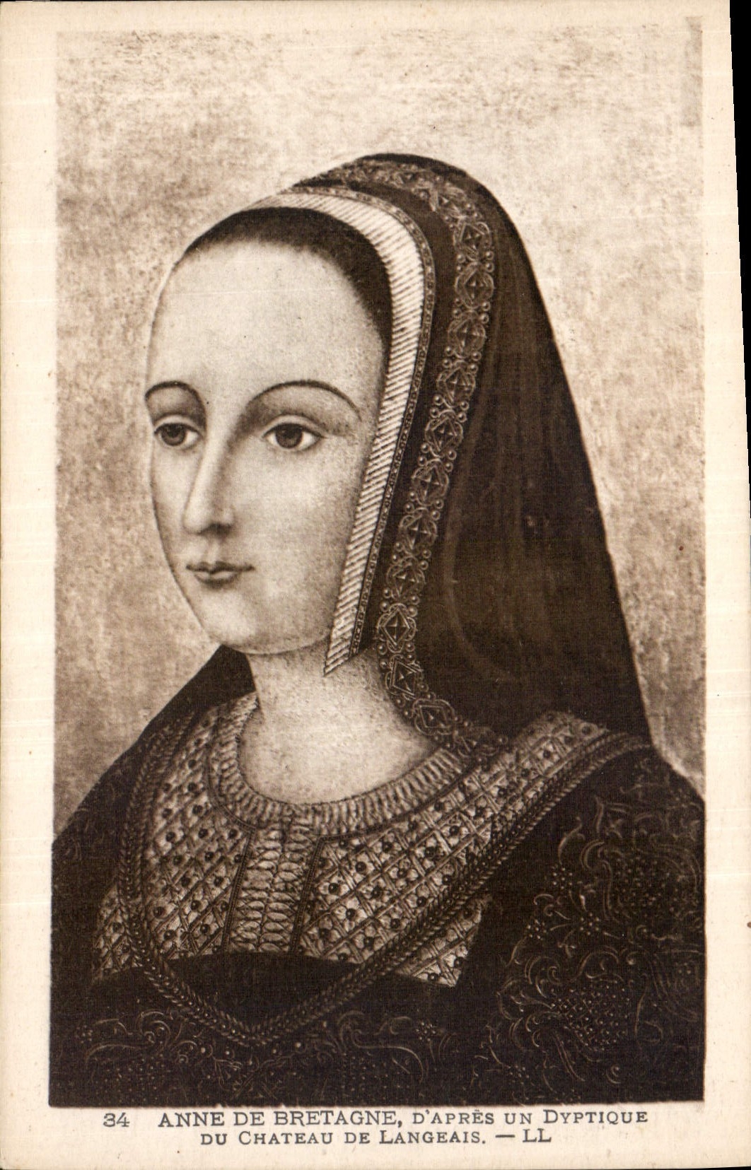 CPA Anne de Bretagne d'apres un Dyptique du Chateau de Langeais 