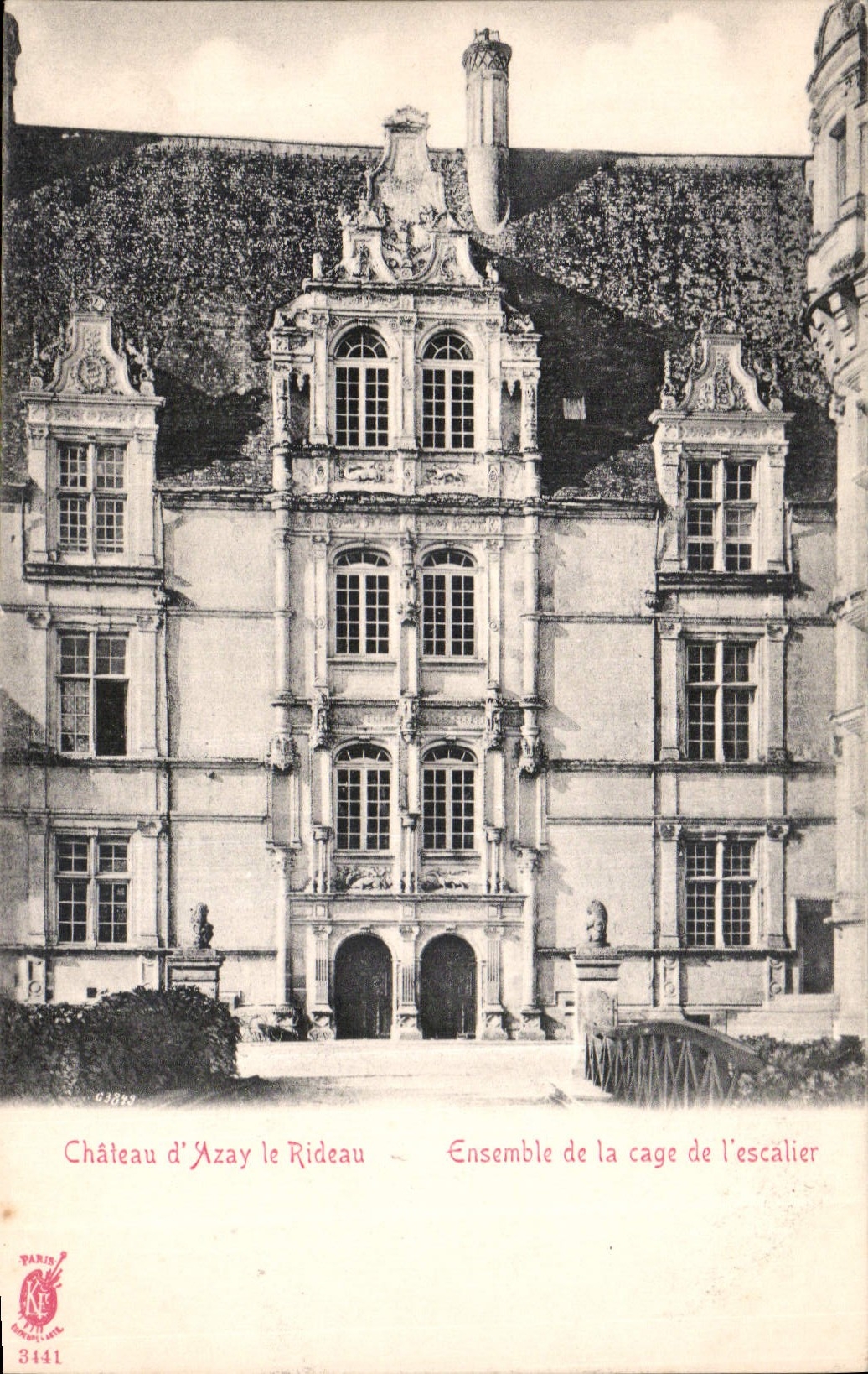 CPA Chateau d'Azay le Rideau Ensemble de la Cage de l'escalier
