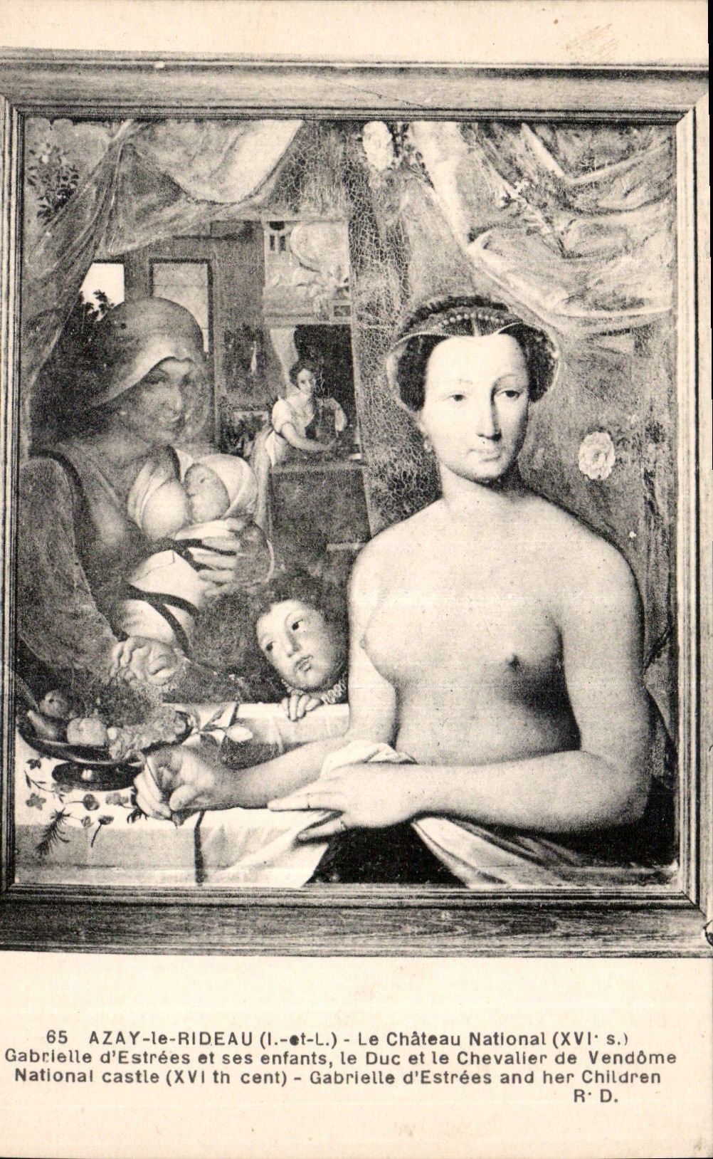 CPA Azay le Rideau I et L Le Chateau National Gabrielle d'Estrees et ses enfants Le Duc et le Cheval