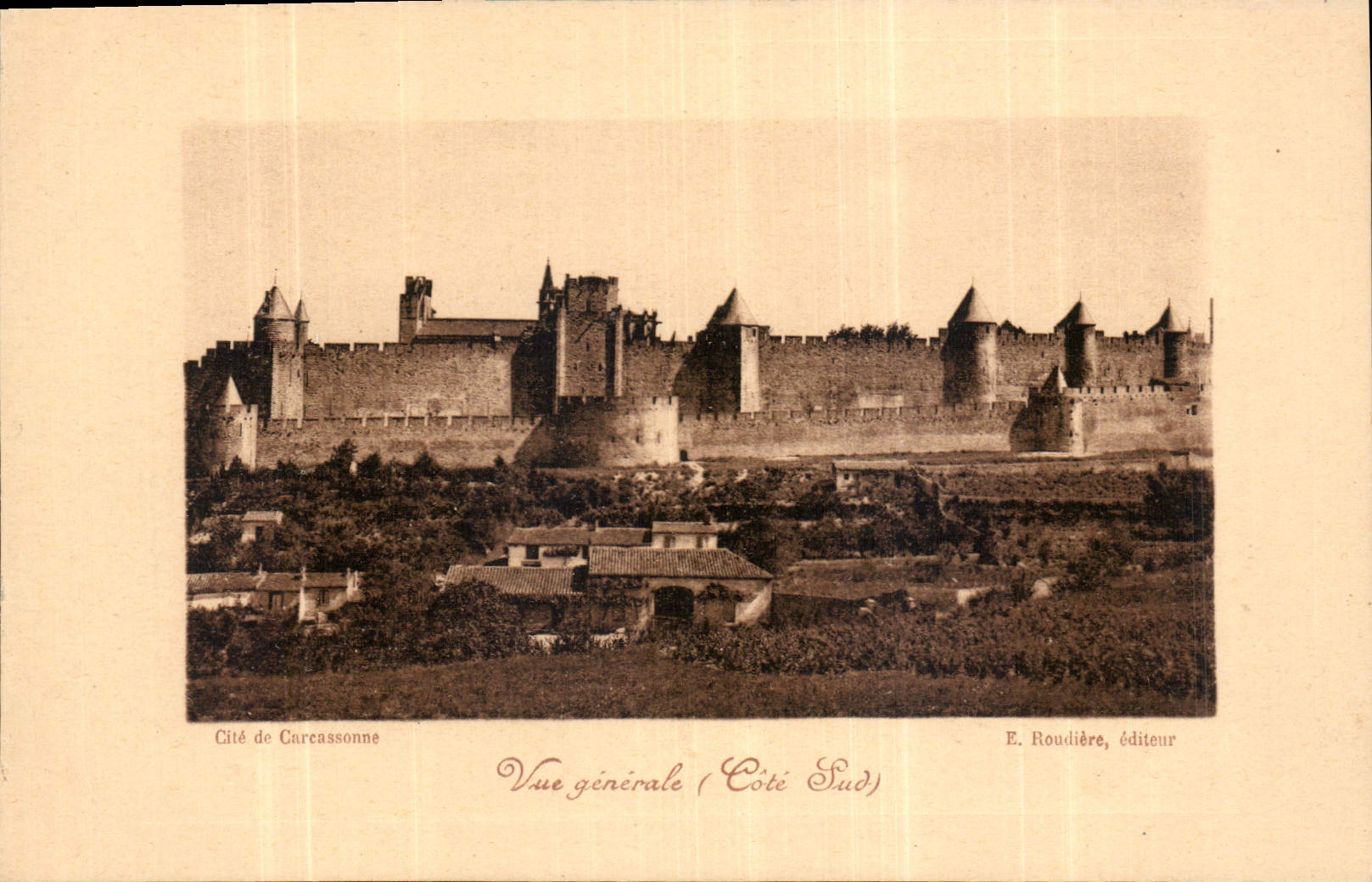 CPA Cite de Carcassonne Vue generale Cote Sud 
