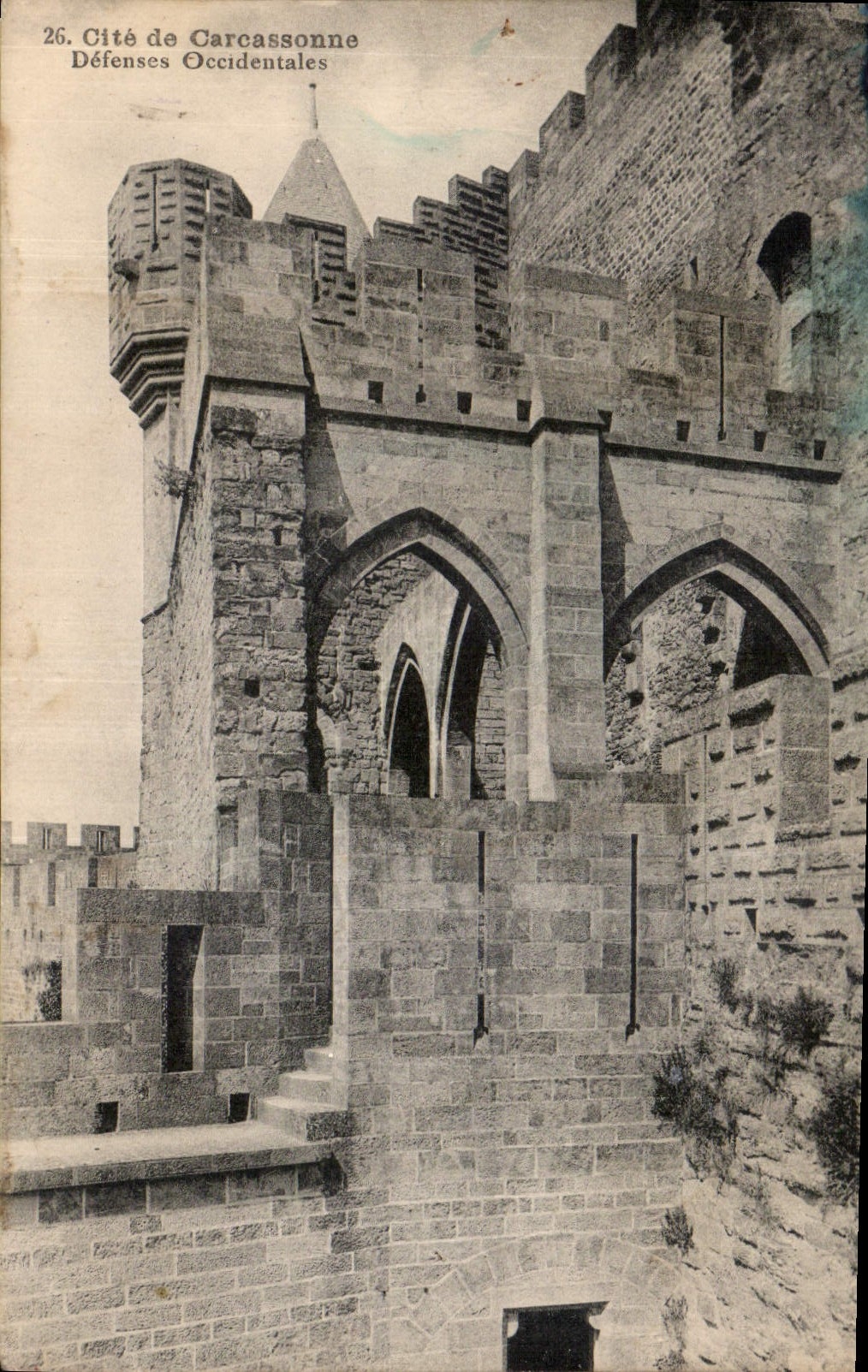 CPA Cite de Carcassonne Defenses Occidentales 