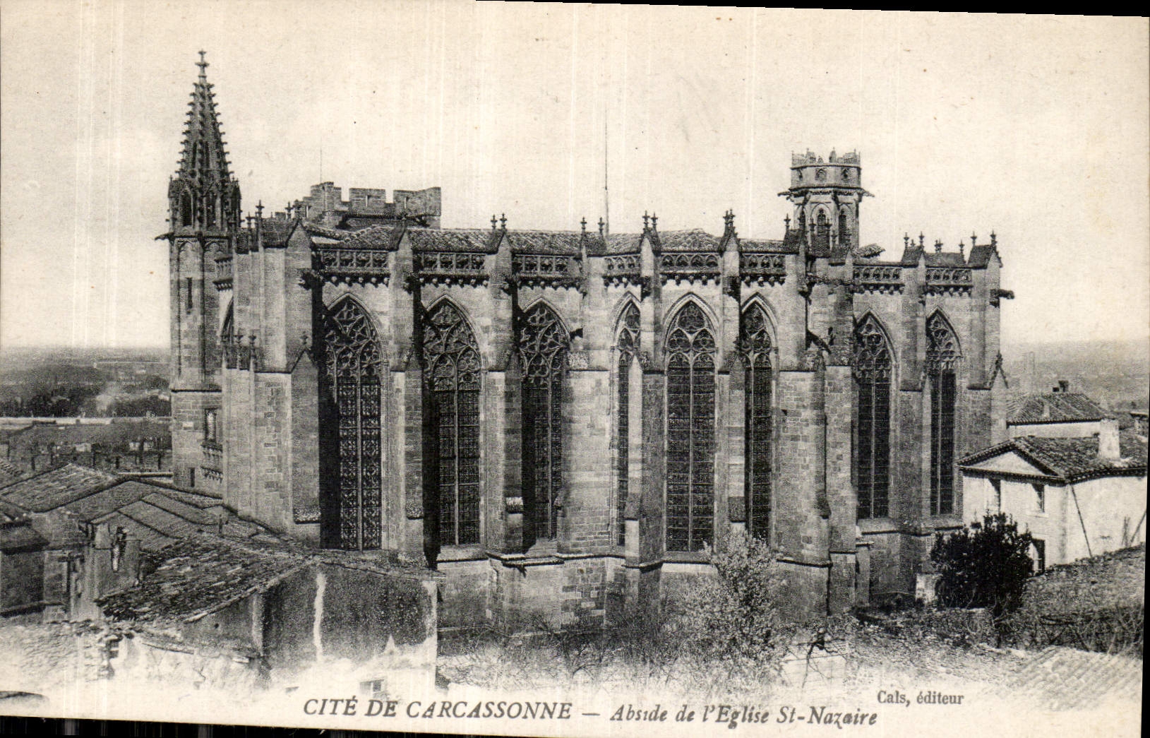 CPA Cite de Carcassonne Abside de l'Eglise St Nazaire