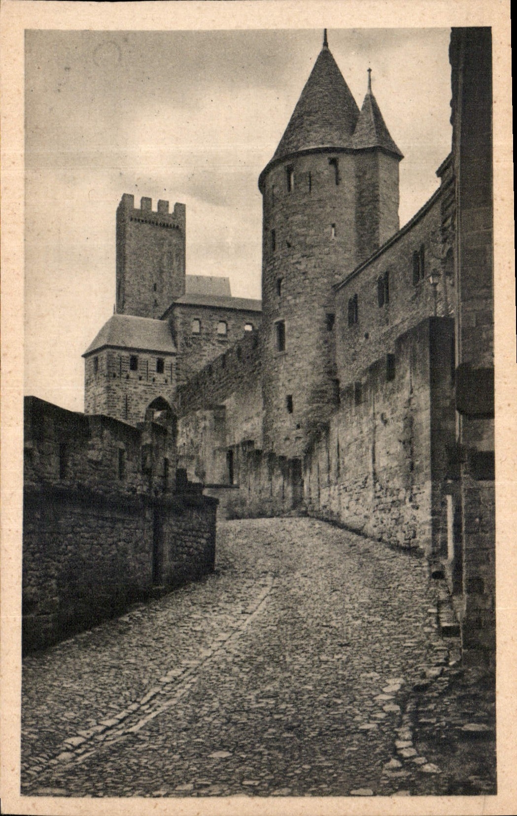 CPA Cite de Carcassonne le Chateau et la Porte d'Aude