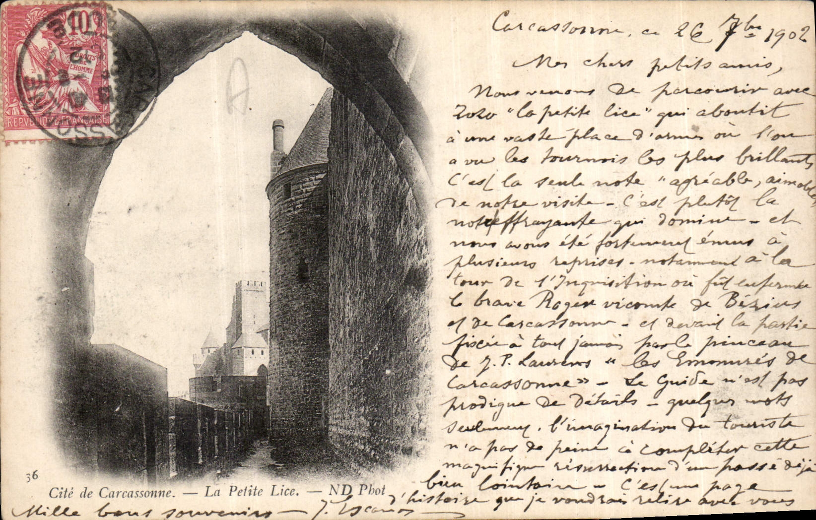 CPA Cite de Carcassonne la Petite Lice