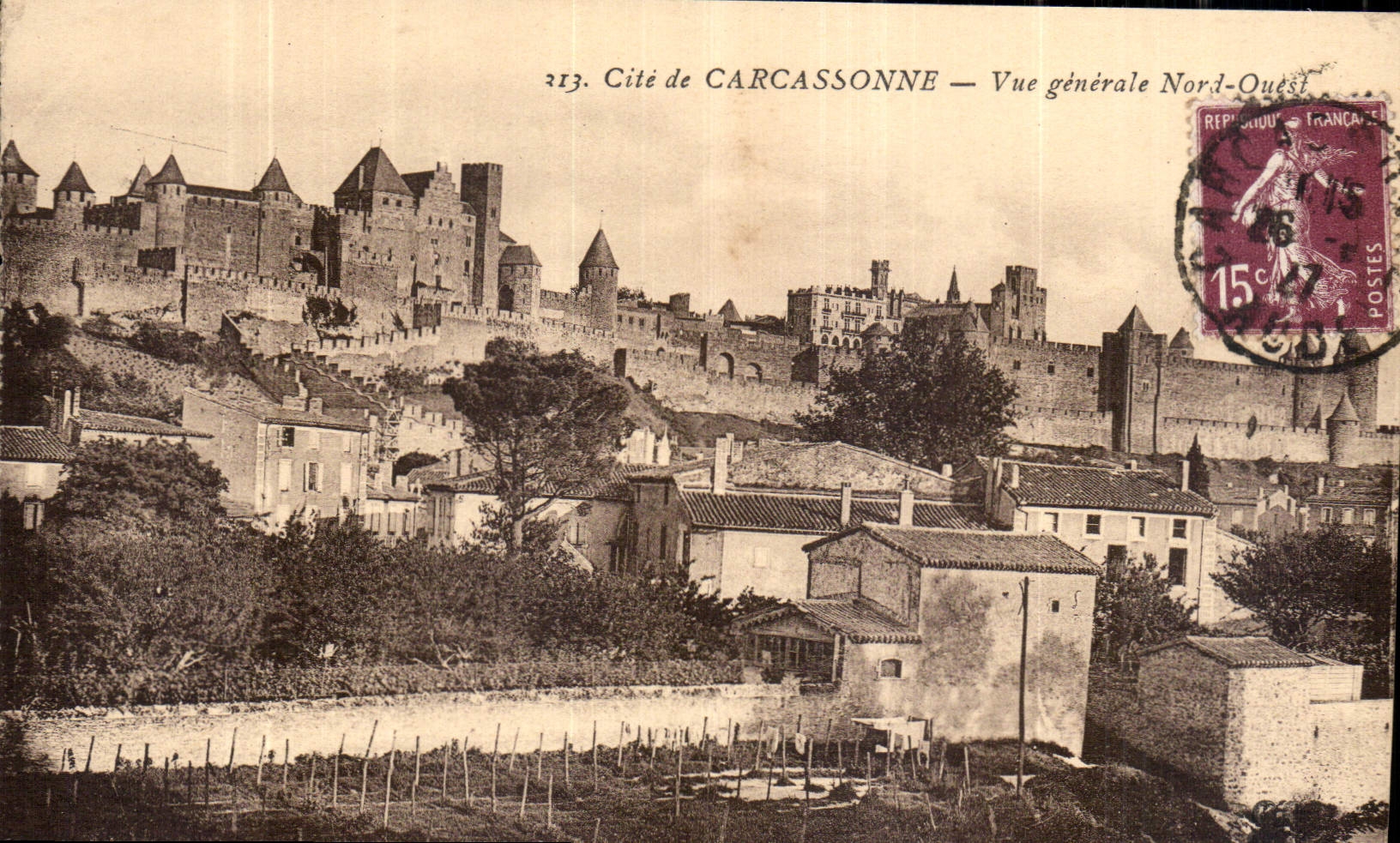CPA Cite de Carcassonne vue generale Nord Ouest
