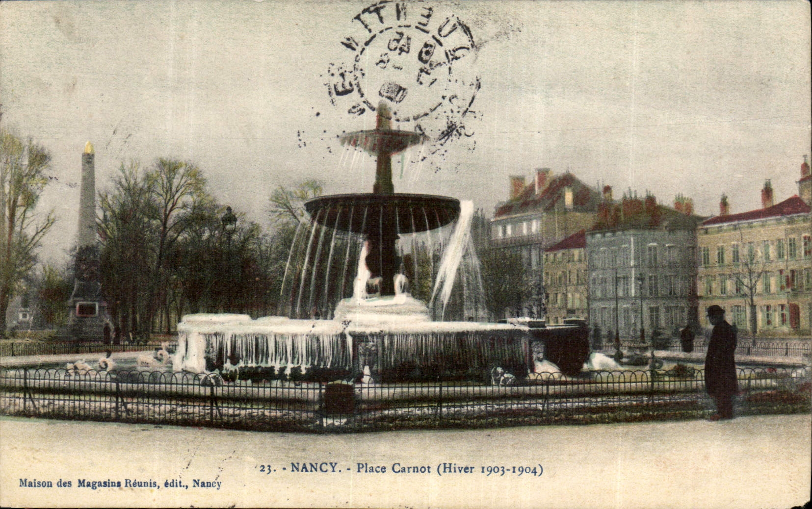 CPA Nancy Place Carnot Hiver 1903 1904 