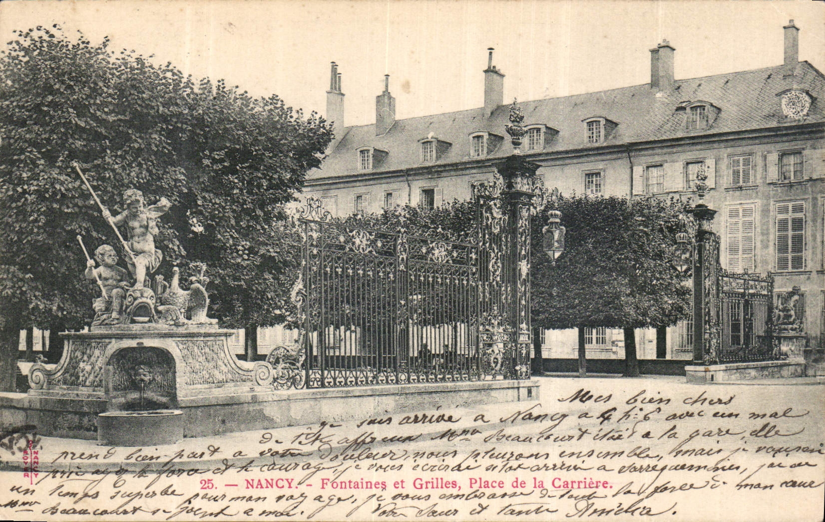 CPA Nancy Fontaines et Grilles Place de la Carriere
