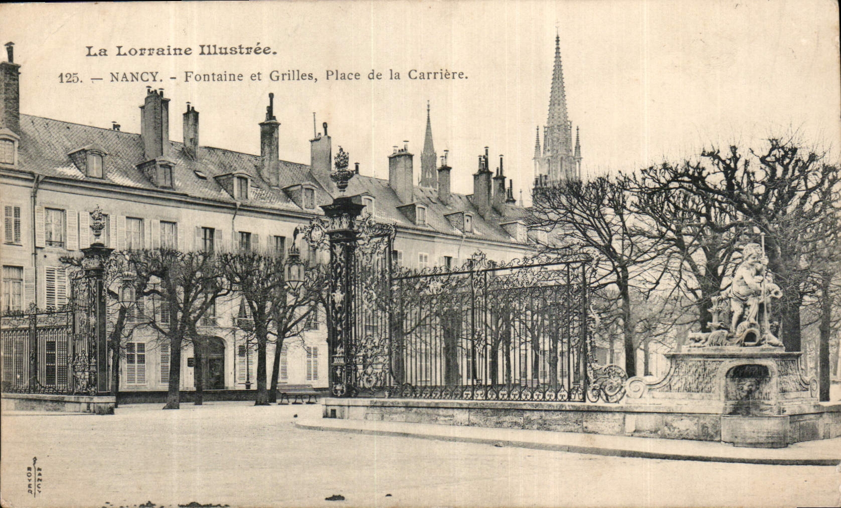 CPA La Lorraine illustree Nancy Fontaine et Grilles Place de la Carriere