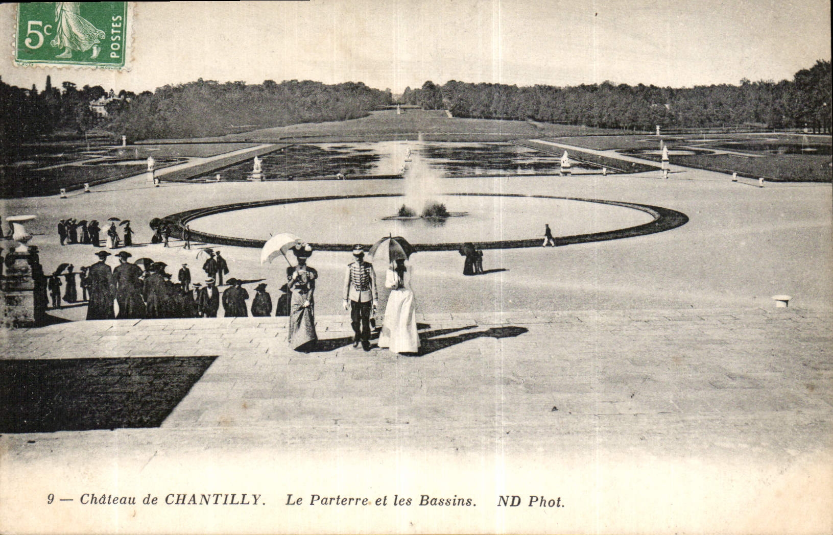 CPA Chateau de Chantilly la Parterre et les Bassins