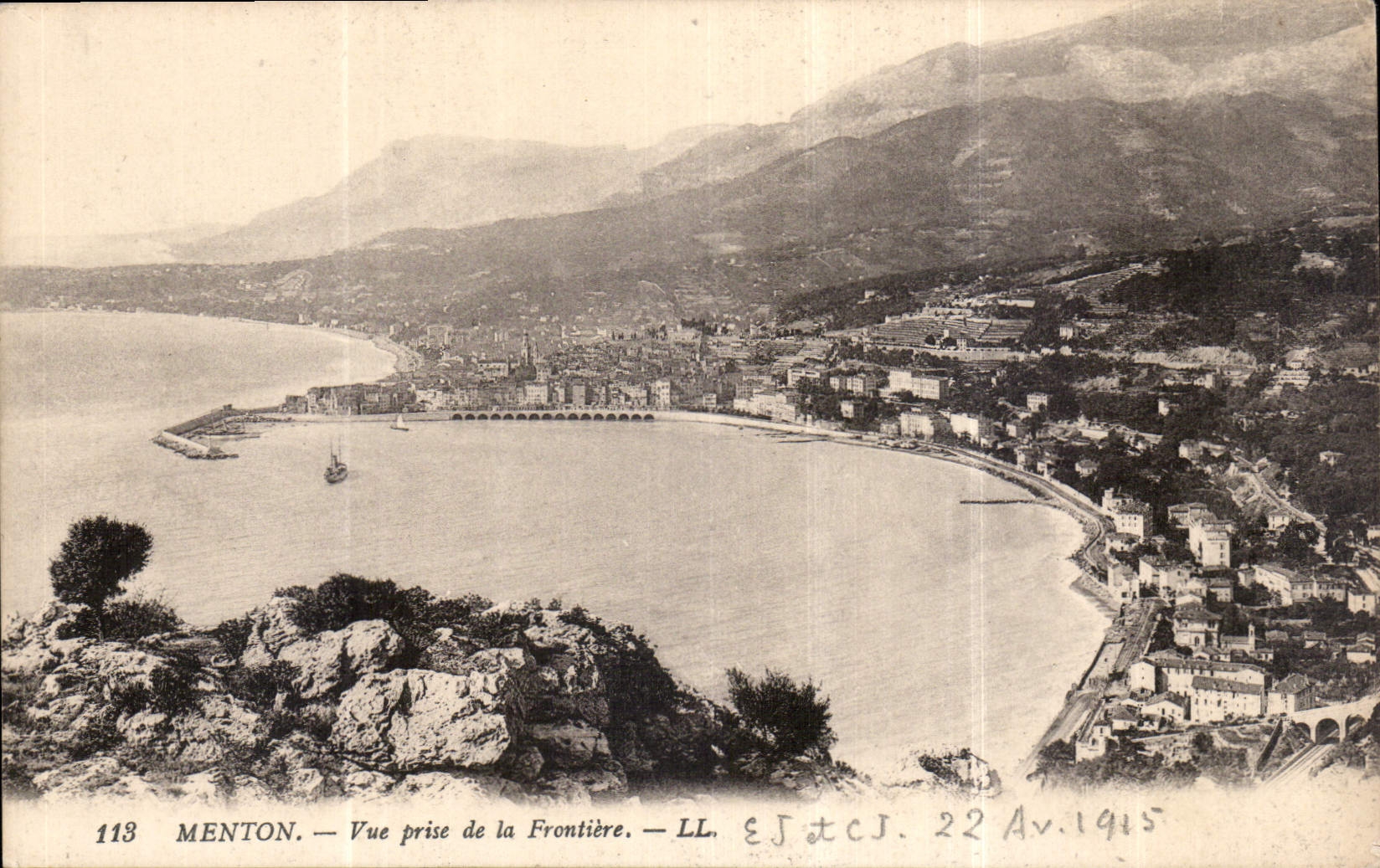 CPA Menton vue prise de la Frontiere 