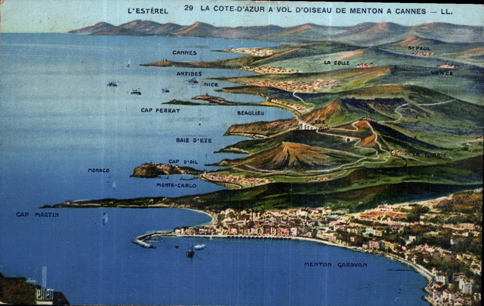 CPA La Cote d'Azur a vol d'Oiseau de Menton a Cannes