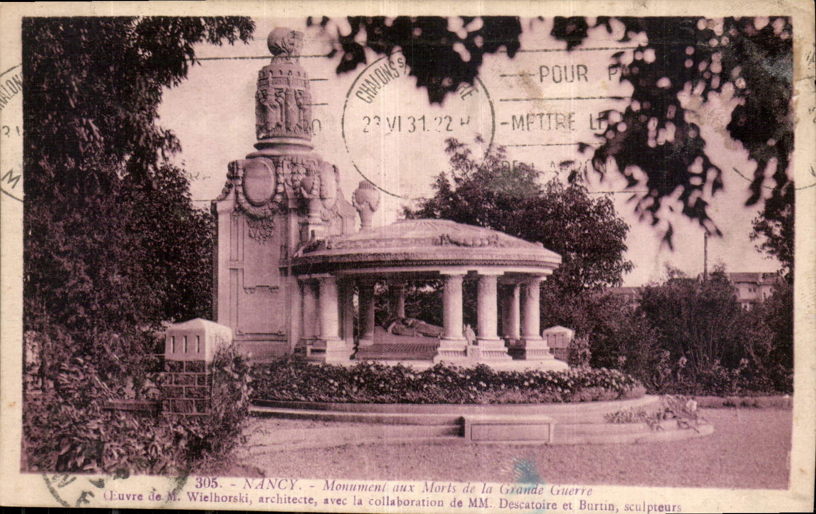CPA Nancy monument aux Morts de la Grande Guerre