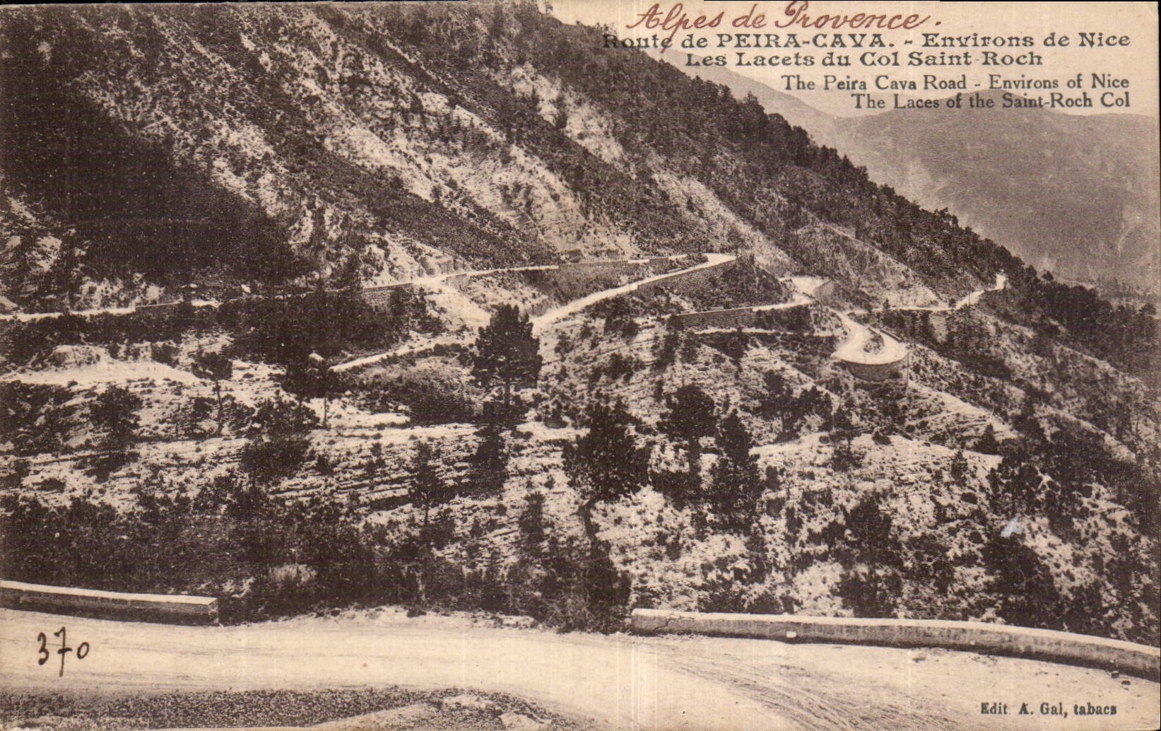 CPA Route de Peira Cava Environs de Nice les Lacets du Col Saint Roch 