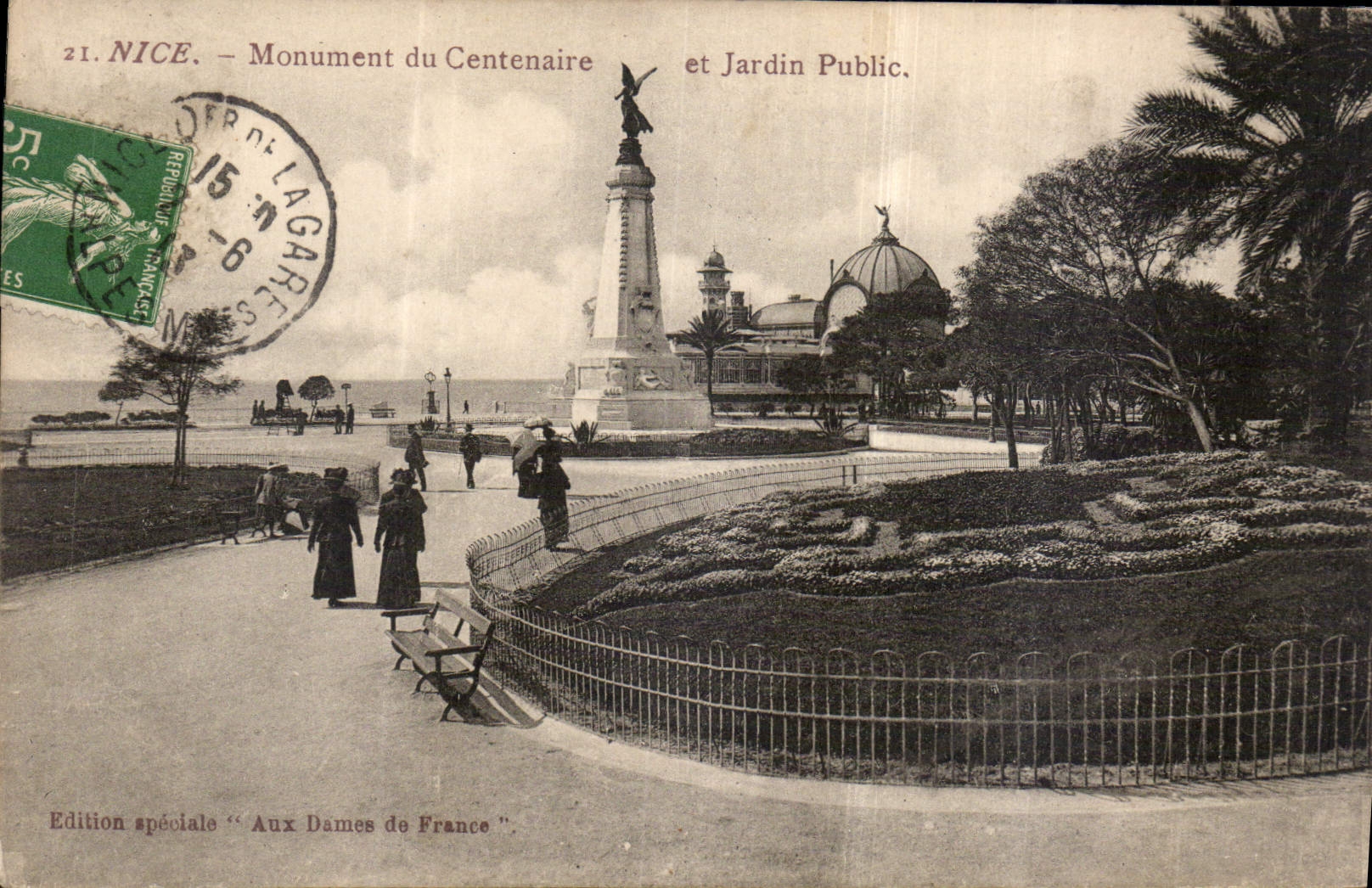 CPA Nice Monument du Centenaire et jardin public