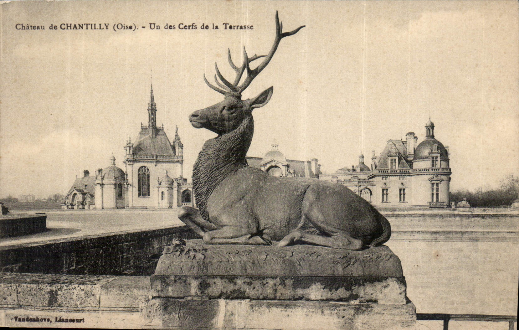 CPA Chateau de Chantilly Oise Un des Cerfs de la Terrasse 