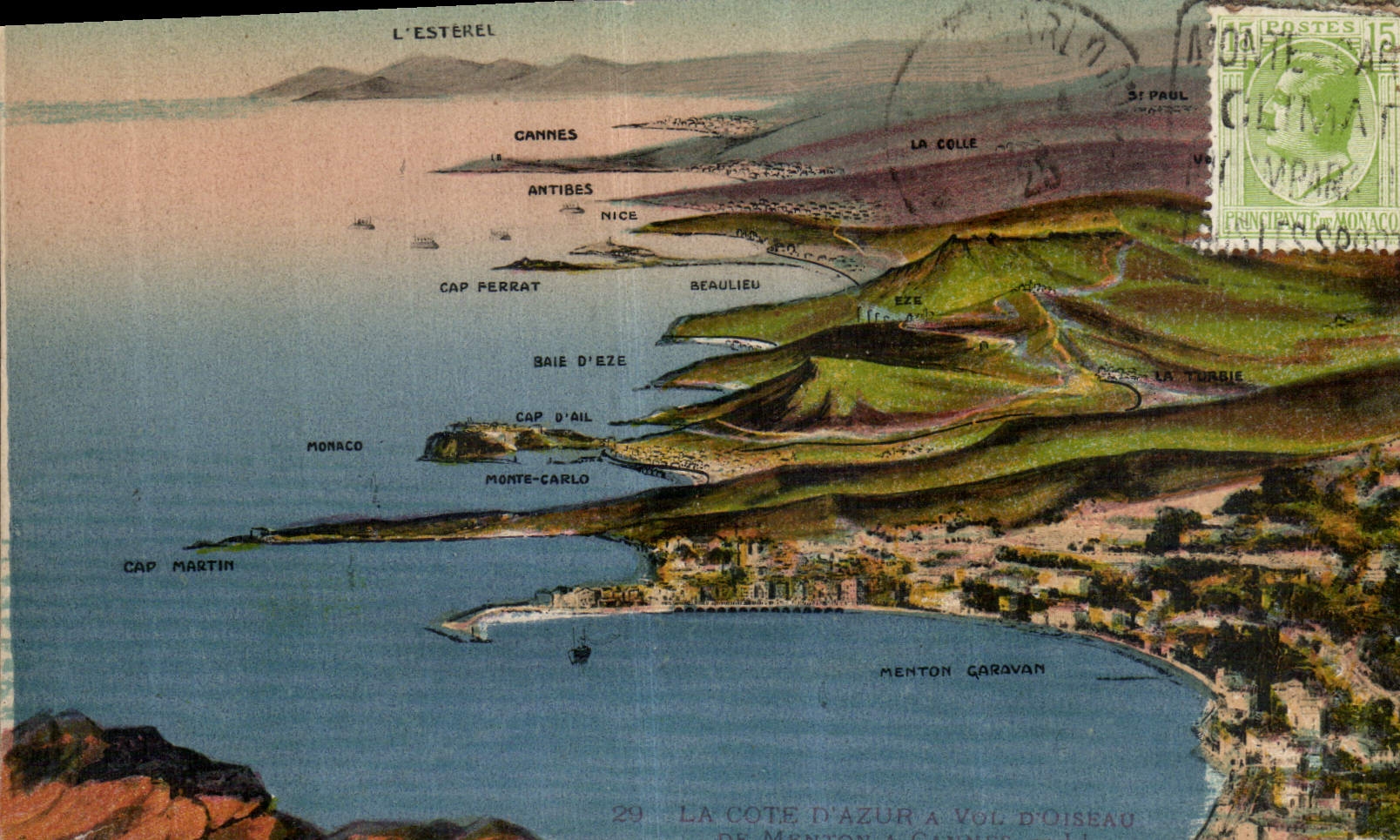 CPA La Cote d'Azur a Vol d'Oiseau 