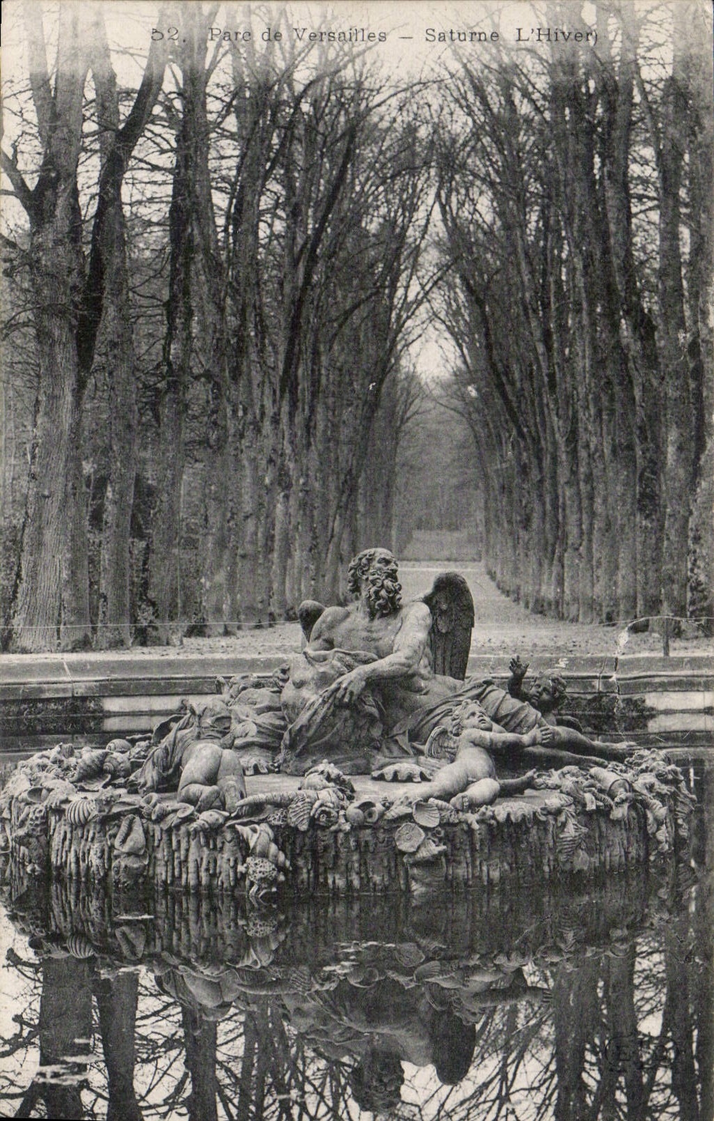 CPA Parc de Versailles Saturne l'Hiver 