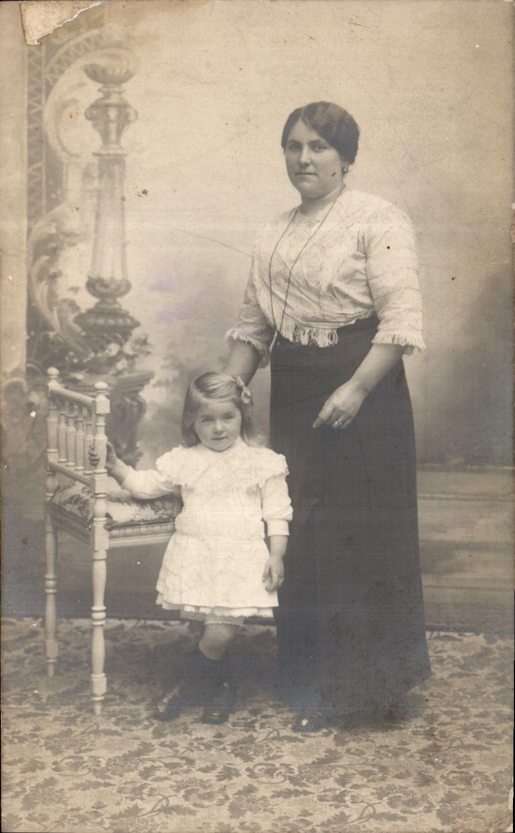 CARTE PHOTO Femme Enfant