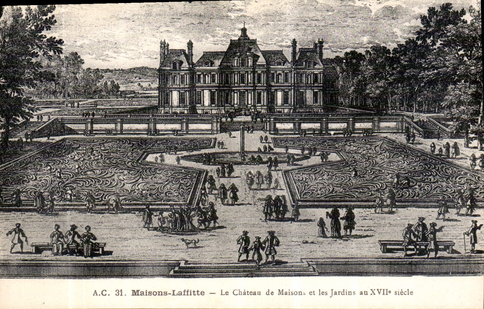 CPA Maison Laffitte le Chateau de Maison et les Jardins au XVII siecle