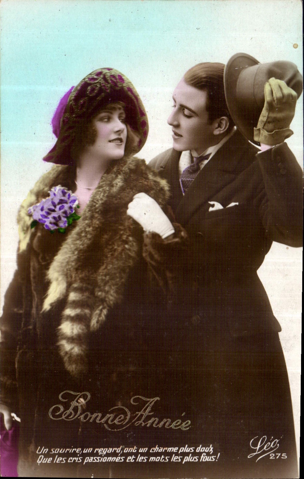 CPA Bonne Annee Femme