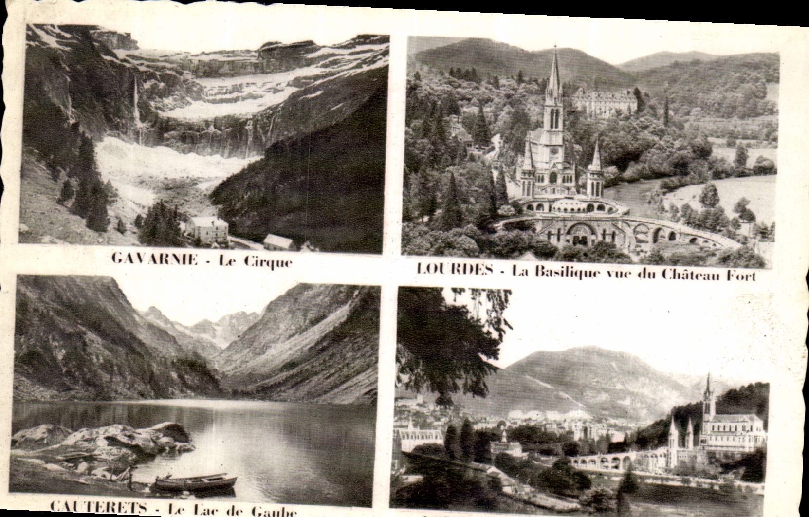 CPA Gavarnie le Cirque Lourdes la Basilique vue du Chateau Fort Cauterets le Lac de Gaube 