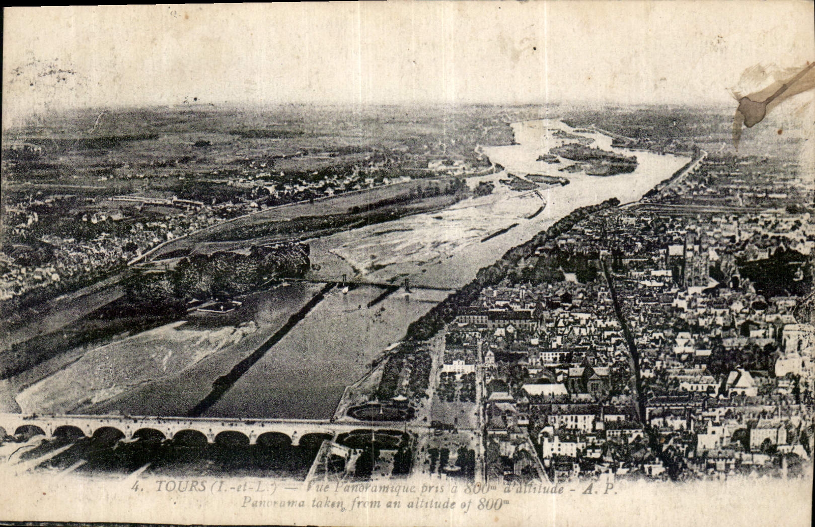 CPA Tours I et L vue panoramique 