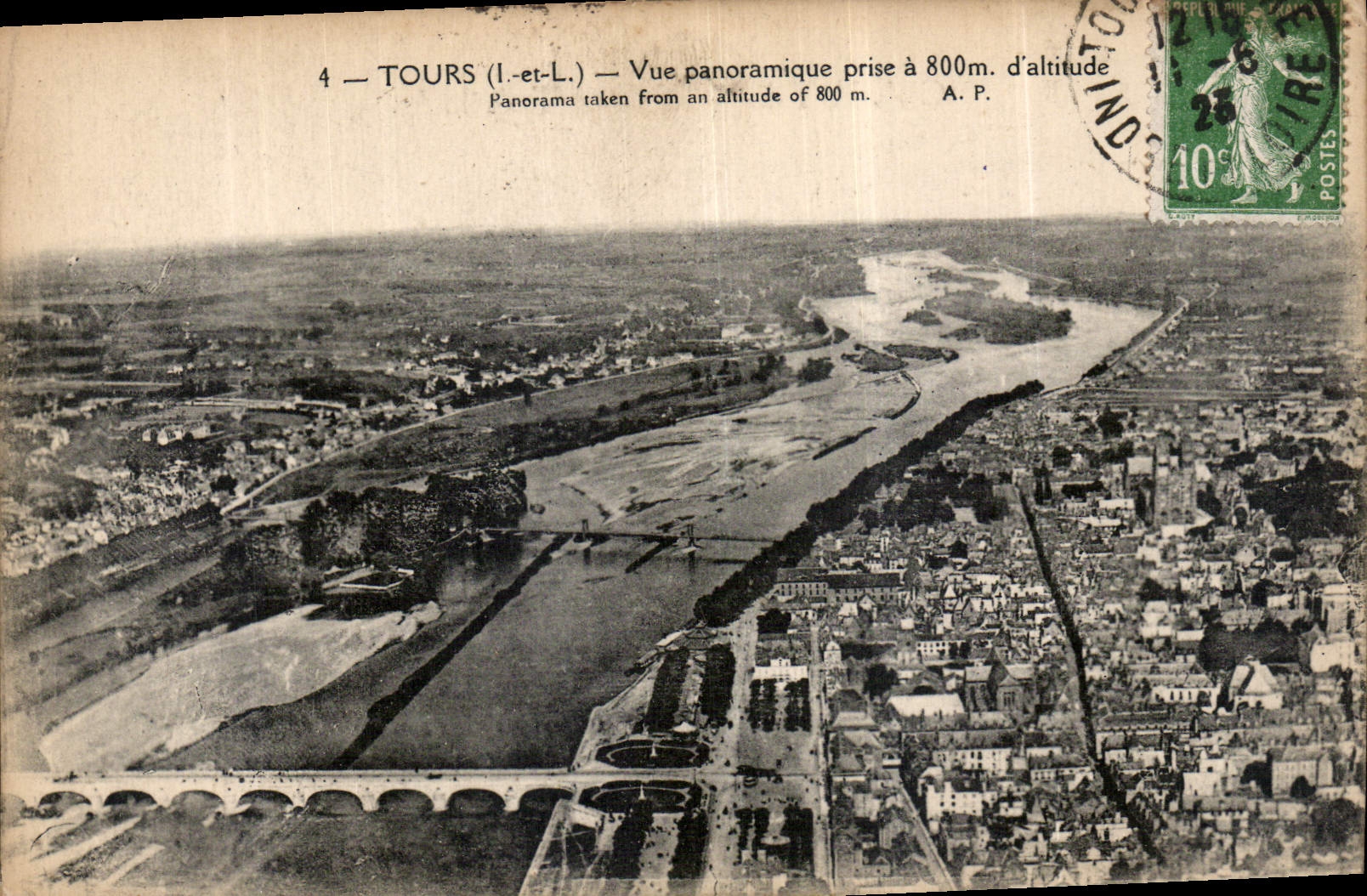 CPA Tours I et L vue panoramique 