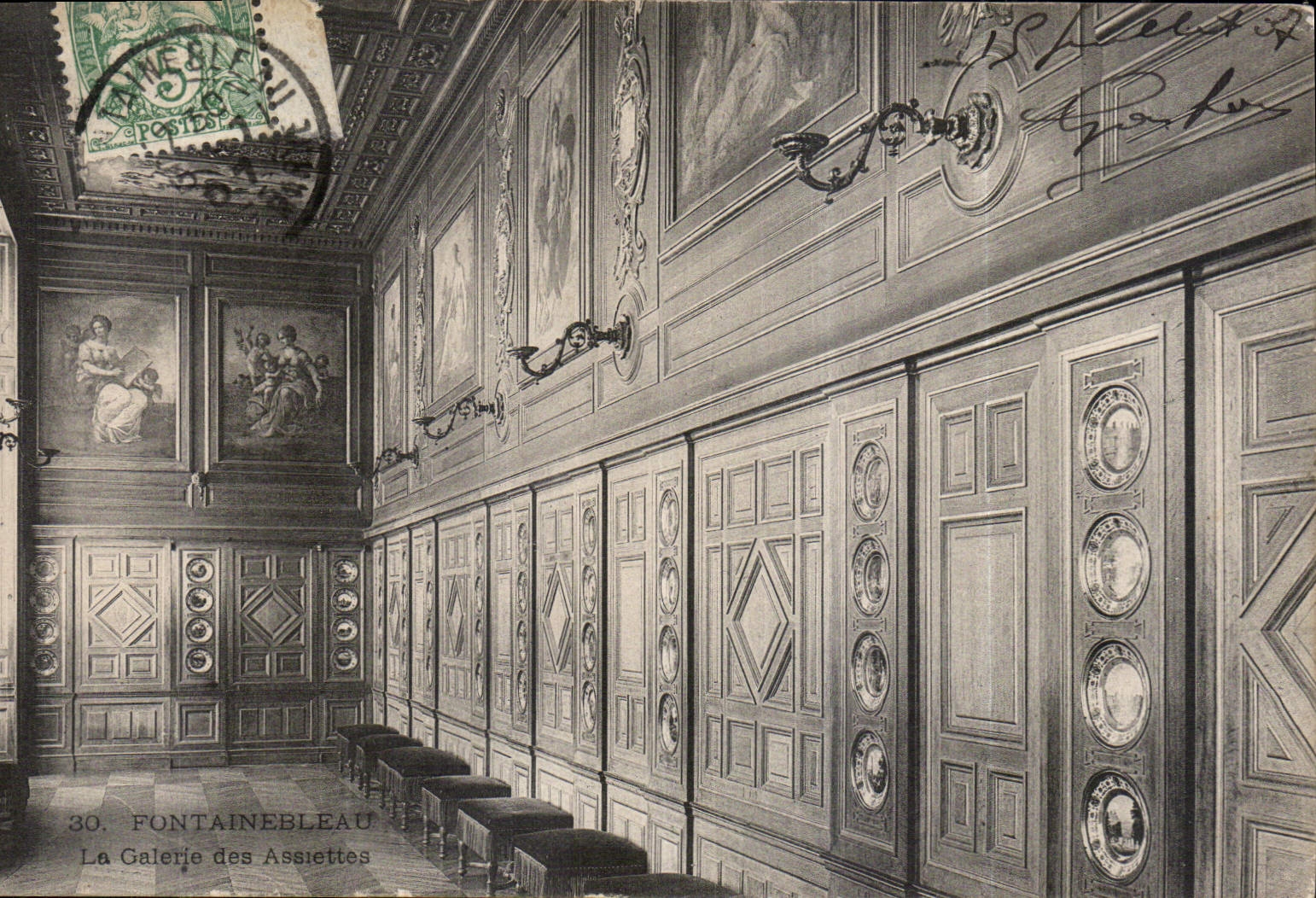 CPA Fontainebleau La Galerie des Assiettes 
