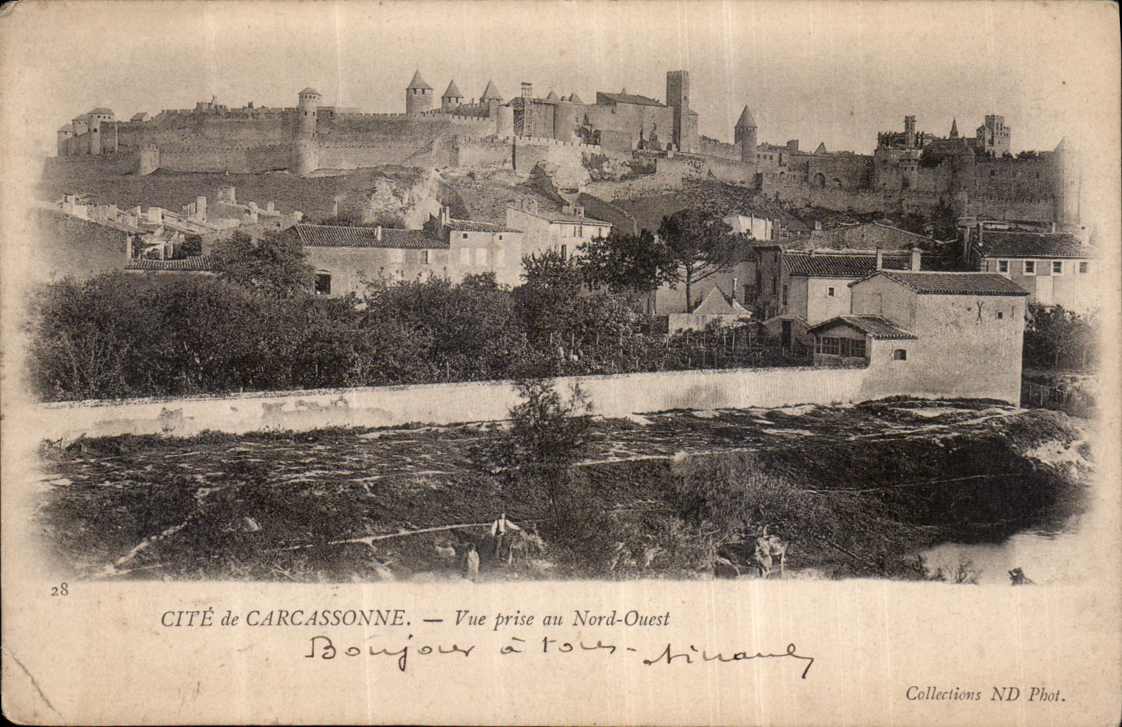CPA Cite de Carcassonne vue prise au Nord Ouest 