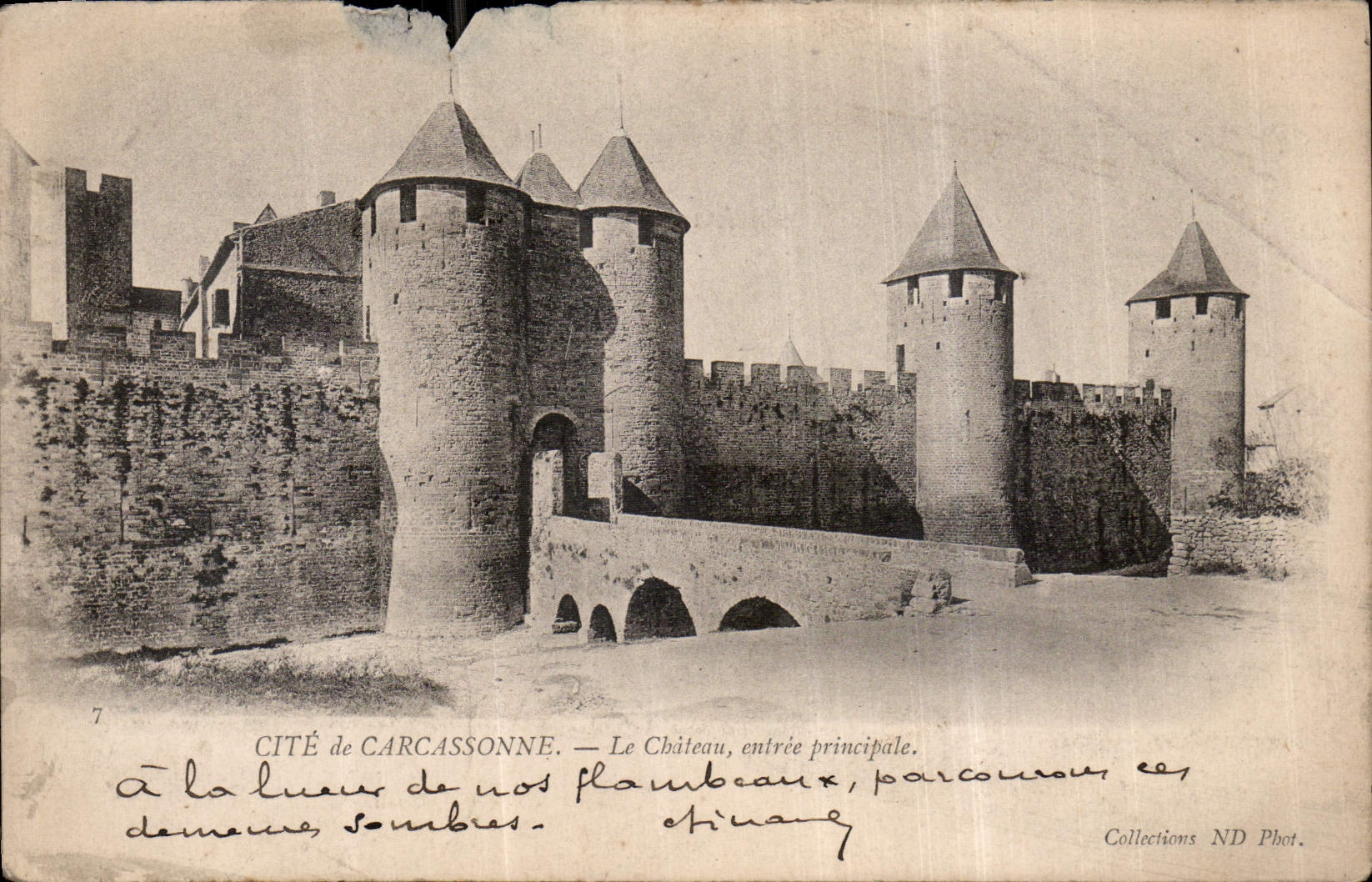 CPA Cite de Carcassonne le Chateau entree principale