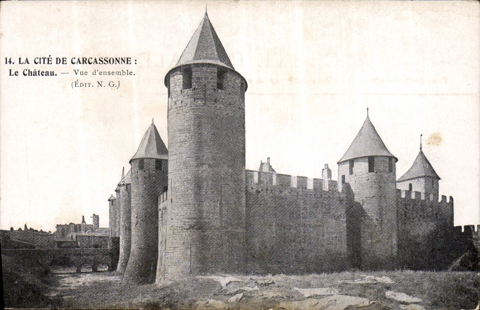 CPA La Cite de Carcassonne le Chateau vue d'ensemble 
