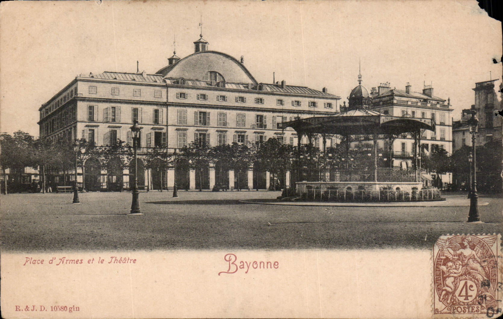 CPA Place d'Armes et le Theatre Bayonne 