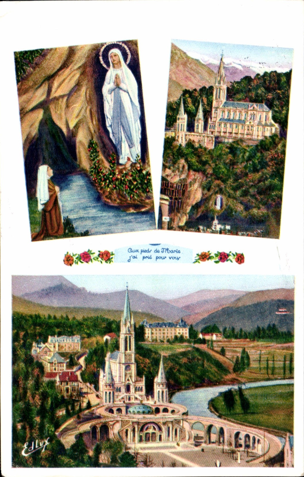 CPA Cauterets Cascade de Lutour ou du Pisse Arros l'Apparition et la Basilique