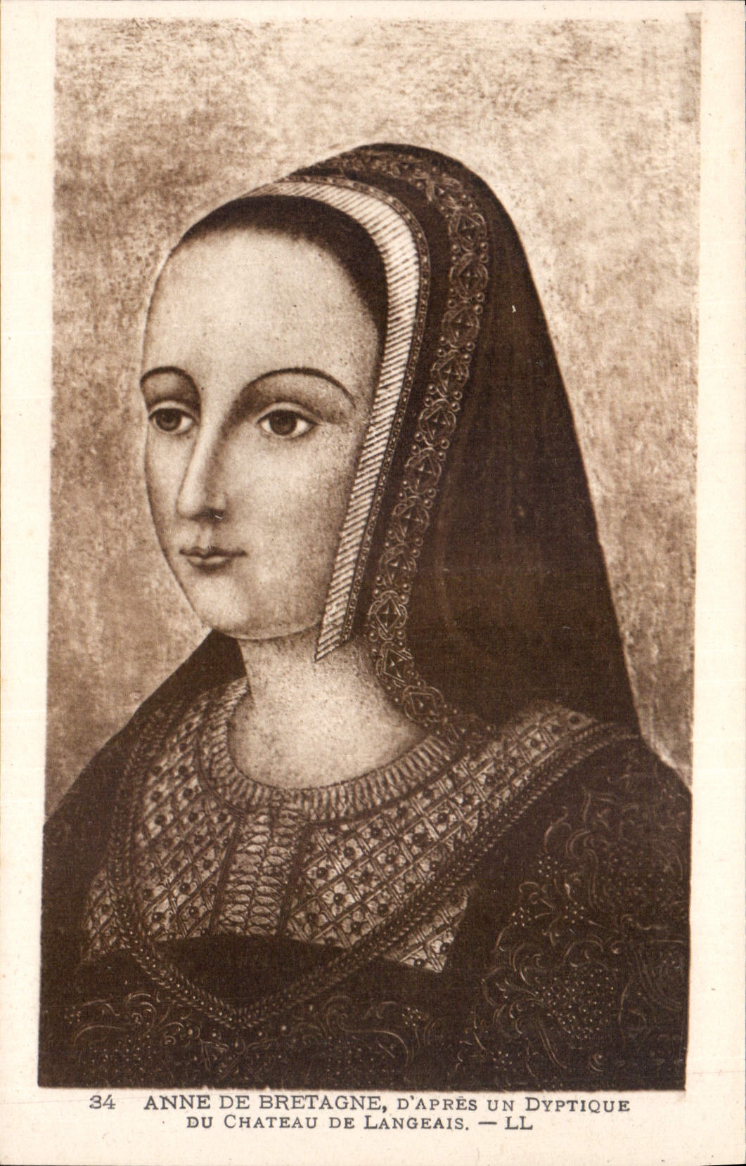 CPA Anne de Bretagne d'Apres un dyptique du Chateau de Langeais 