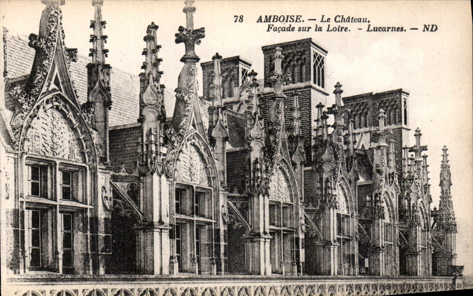 CPA Amboise Le Chateau Facade sur la Loire Lucarnes 