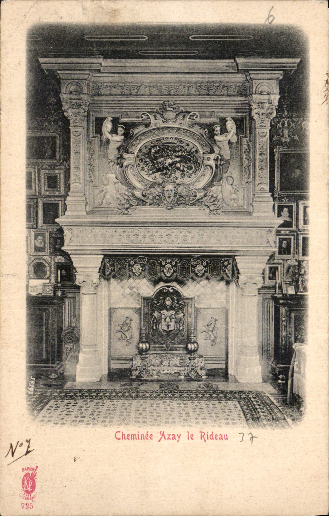 CPA Cheminee Azay le Rideau 