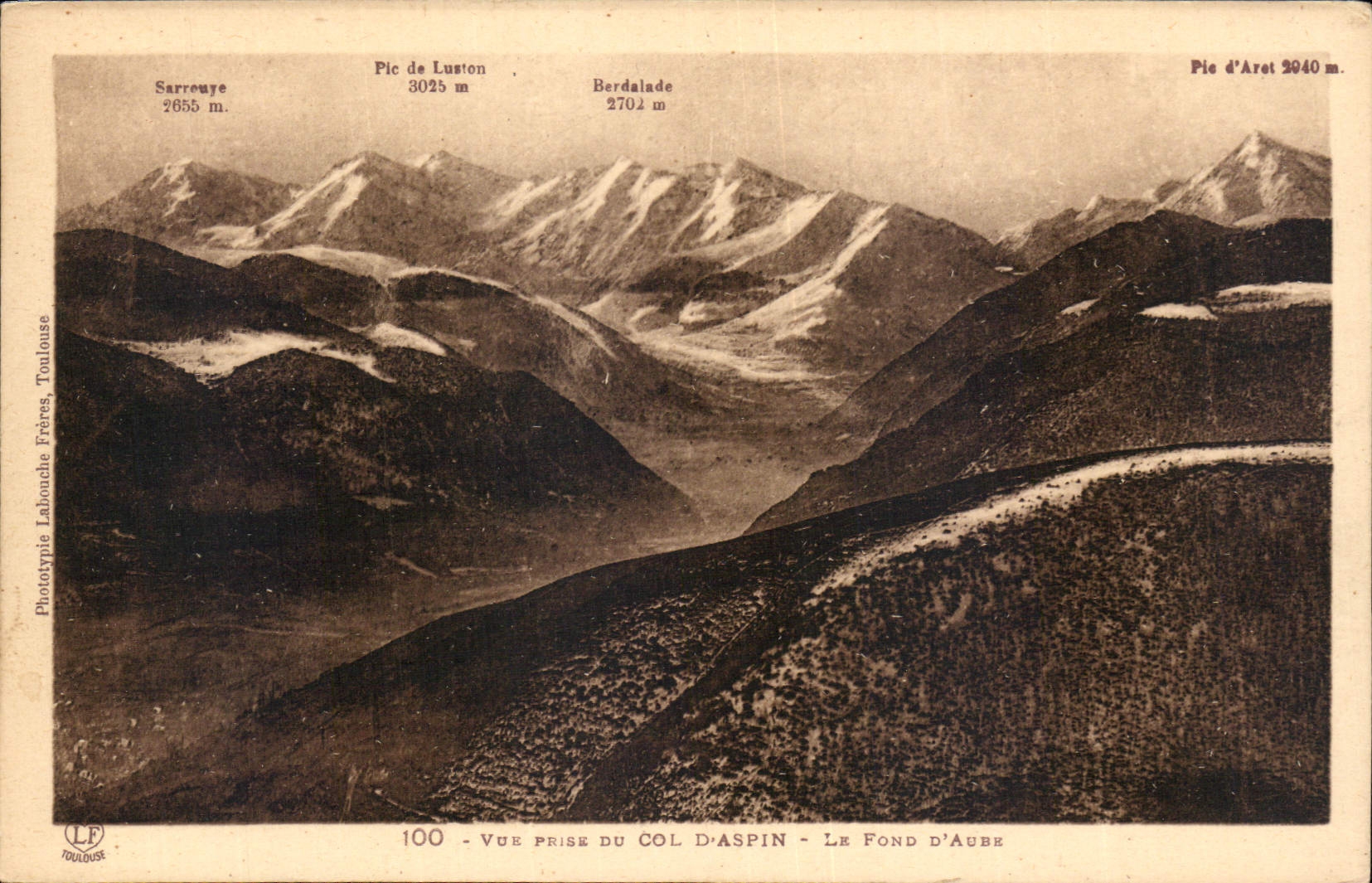 CPA Vue prise du Col d'Aspin le Fond D'Aure