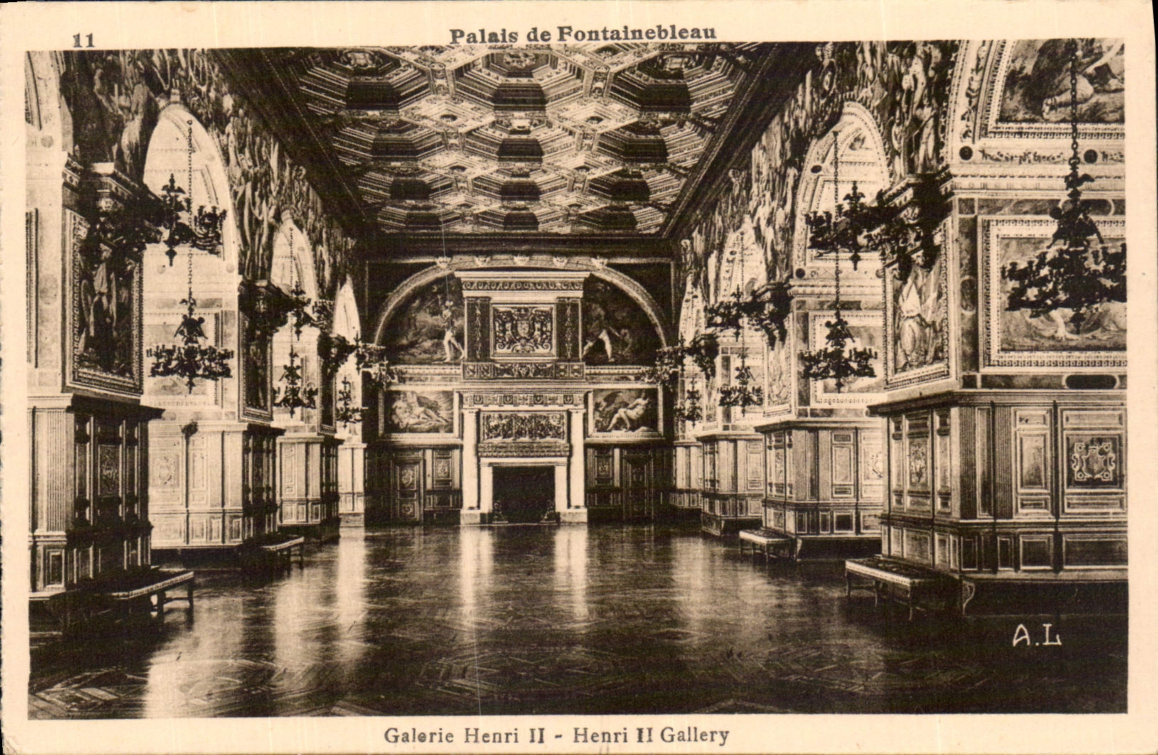 CPA Palais de Fontainebleau Galerie Henri II 
